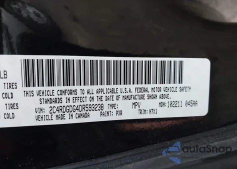 2013 Dodge Grand Caravan Crew from USA, damaged, VIN 2C4RDGDG4DR593238
